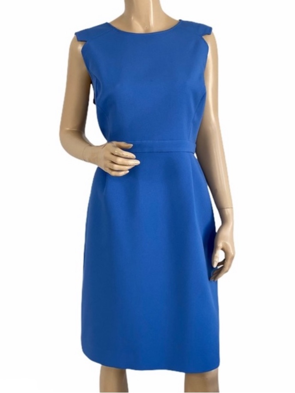 J. Crew Blue Sleeveless Notched Shift Dress 4